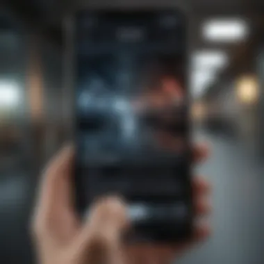 Apex Mobile Interface on Smartphone Smartphone displaying Apex Mobile interface