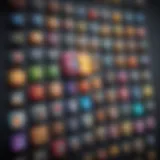 A vibrant display of various smartphone game icons