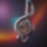 Music notes on colorful background