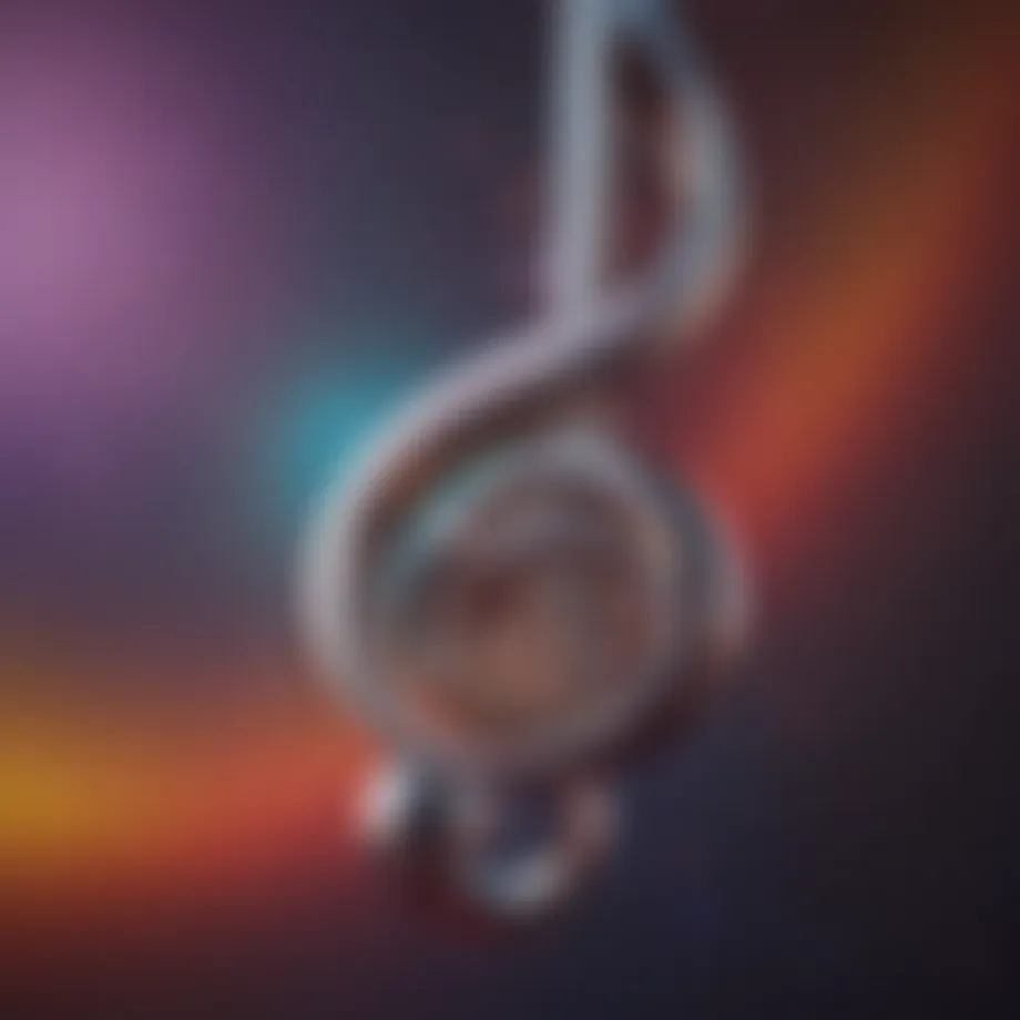 Music notes on colorful background