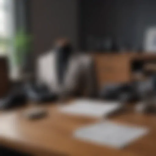 Elegant business attire folded on a desk