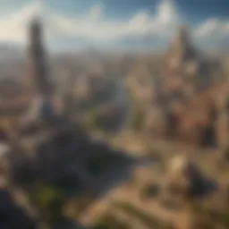 An intricate cityscape showcasing a thriving civilization in a mobile game.