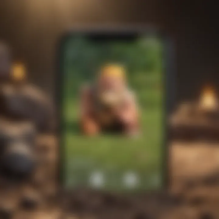 Illustration of Clash of Clans update notification on a mobile device