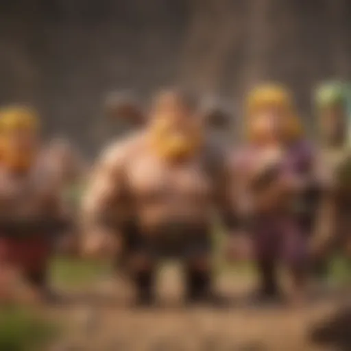 Illustration of Clash of Clans game characters planning strategy