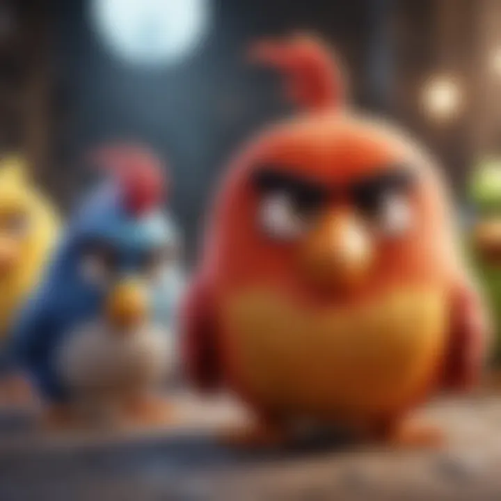 Artistic representation of colorful Angry Birds characters