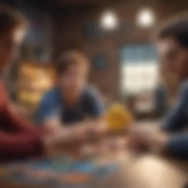 Competitive Engagement in Pokémon Card Play A player engaged in a competitive Pokémon card match, showcasing intense focus.