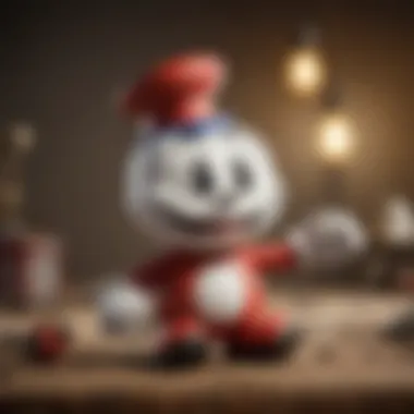 Imaginative representation of Cuphead and Mugman figures amidst mobile gaming icons