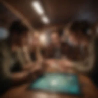Collaborative Trivia Challenge Passengers collaborating on a trivia game together in the cabin