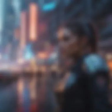 Cyberpunk Chronicles Futuristic adventure game with cyberpunk cityscape