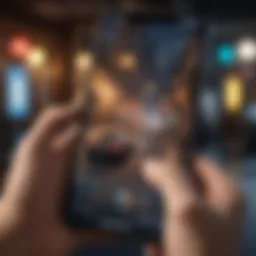 A dynamic interface showcasing a mobile gaming app in action.