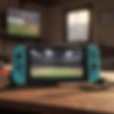 Nintendo Switch Console with Baseball Game Displayed