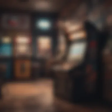 Vintage arcade cabinet with retro games