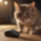 Cat playing with virtual mouse toy