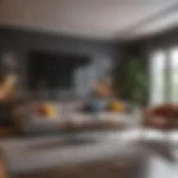 A vibrant virtual living room showcasing diverse decoration styles