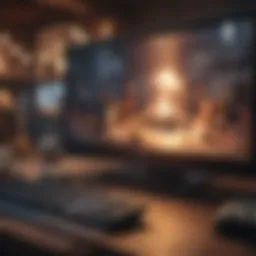 Virtual party game setup on a computer screen