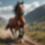 A breathtaking virtual landscape featuring a galloping horse