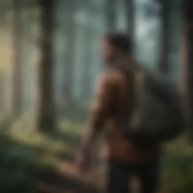 Navigating the Wilderness A player navigating a dense forest in a survival game