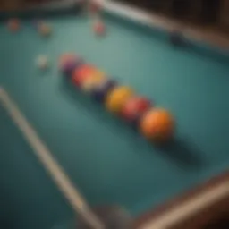 A vibrant screenshot of a popular pool game on iPhone showcasing its user interface