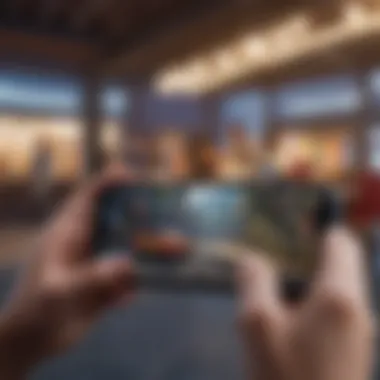 Immersive Mobile Gaming Experience Abstract mobile game concept