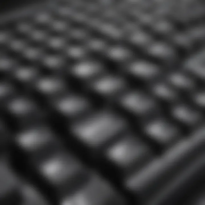 Close-up of a mechanical keyboard showcasing key switches