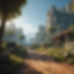A captivating scene from a popular MMORPG showcasing lush landscapes