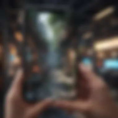 Future of Mobile Gaming A futuristic concept of mobile gaming trends and gameplay evolution.