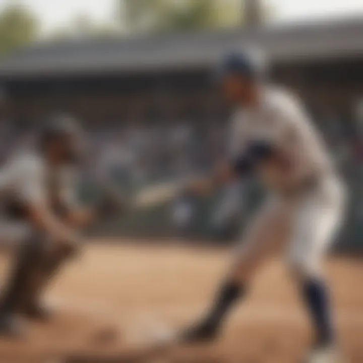 A diverse group of players engaging in a competitive baseball match