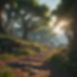 A vivid landscape from a newly released MMORPG showcasing its stunning graphics