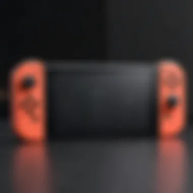 Close-up of sleek and modern Nintendo Switch OLED design