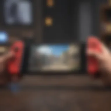 A vibrant scene showcasing players engaged in a Nintendo Switch multiplayer session