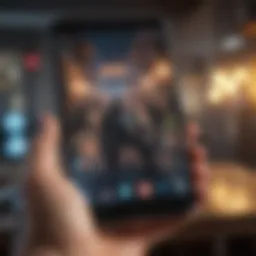 A smartphone displaying popular PC game graphics