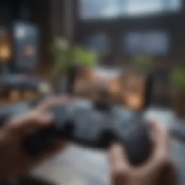 Mobile Gaming Enhanced by Controllers A gamer using a mobile device with a game controller