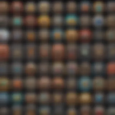 Diverse Genres in Mobile Gaming A collage of popular mobile game icons representing different genres