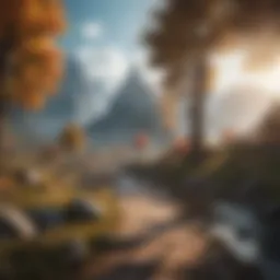 A captivating scene from a mobile RPG showcasing fantasy landscapes.