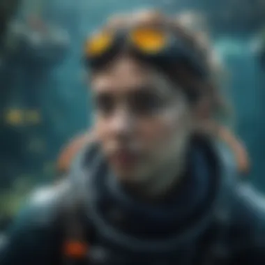 Underwater Adventure A character exploring a vibrant underwater world, illustrating immersive storytelling.