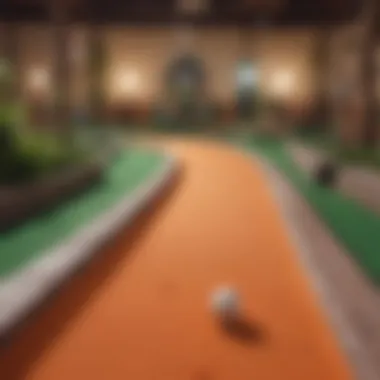 Colorful mini golf course featuring unique obstacles