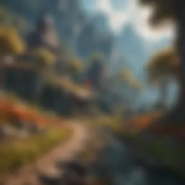 Fantasy Landscape in RPG A captivating landscape from a fantasy RPG game showcasing vibrant colors and detailed environments.