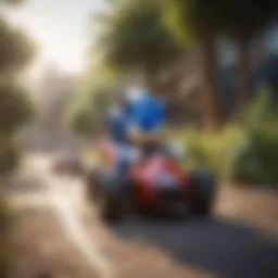 Sonic racing through vibrant landscapes