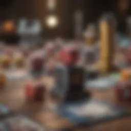 Diverse array of strategy card games displayed on a table