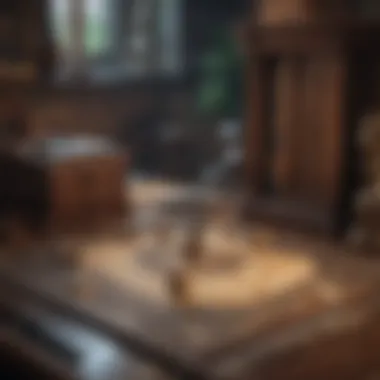 Intricacies of Clue Discovery A captivating scene from a mystery game featuring intricate clues