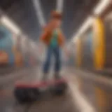 A vibrant depiction of various hoverboards in Subway Surfers