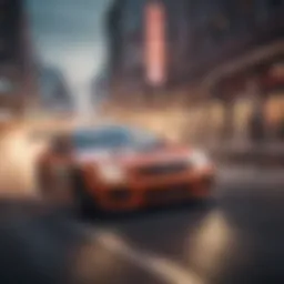 Dynamic chase scene showcasing high-speed racing