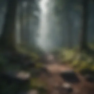 Exploration in Survival Games A dense forest scene showcasing survival game exploration