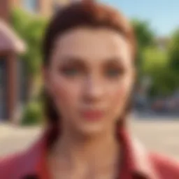 A vibrant scene from The Sims showcasing character customization