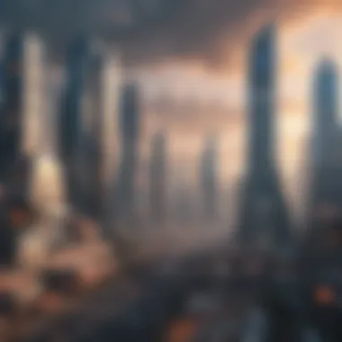 Futuristic City Skyline Concept art of a futuristic city skyline with innovative architecture.
