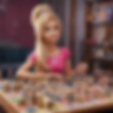 A collage of various Barbie board games reflecting diverse themes and creativity.