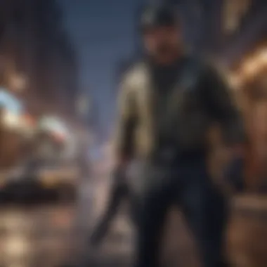 Character in Intricate Heist Character engaging in an intricate heist