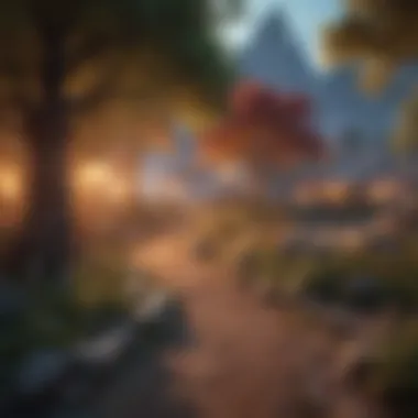 Immersive Fantasy Worlds in Mobile MMORPGs A vibrant fantasy landscape showcasing a mobile MMORPG world.
