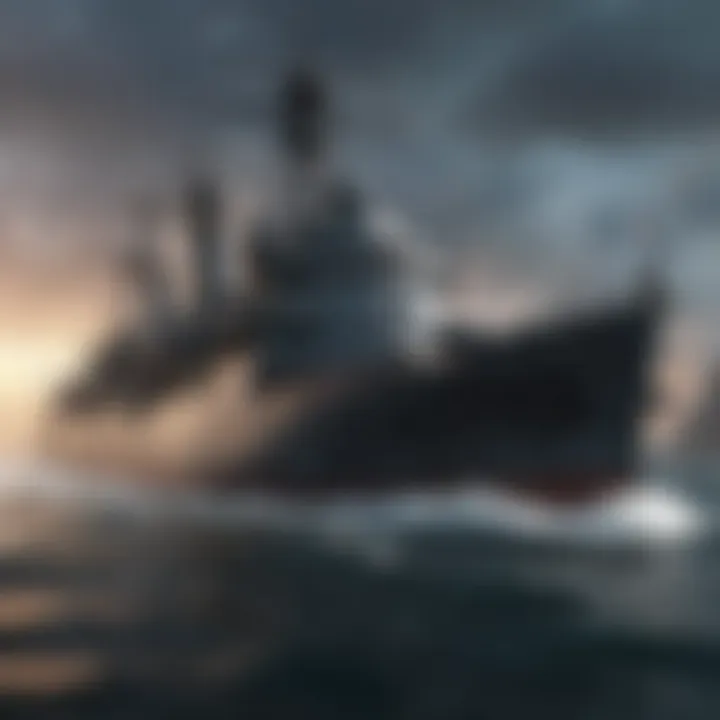 Captivating graphics showcasing a warship game environment