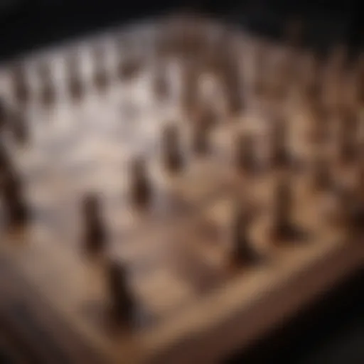 Strategic chessboard setup with intricate pieces